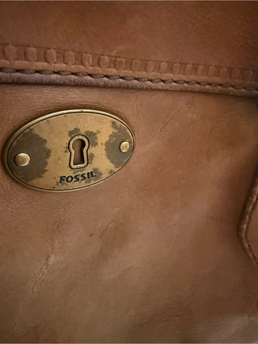 Vintage Authentic Fossil Vintage Leather Tote Bag